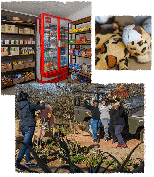 Collage highlighting the different features of the Adventure Centre