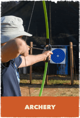 Archer aiming at bullseye