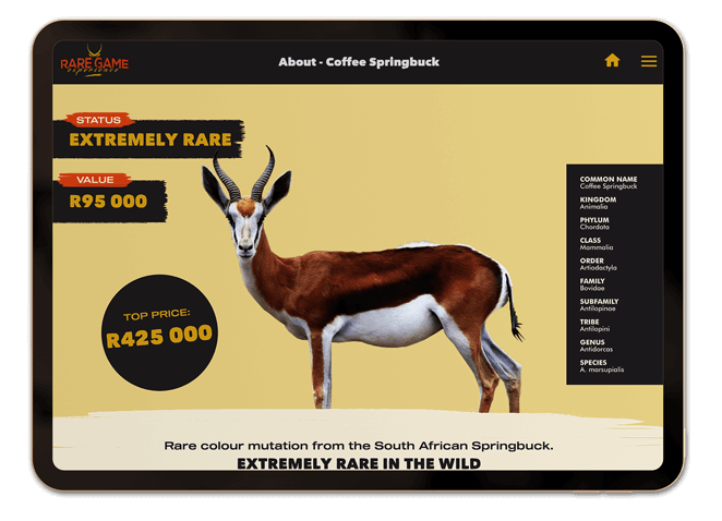 A tablet displaying the Rare Game Interactive App available on game drives